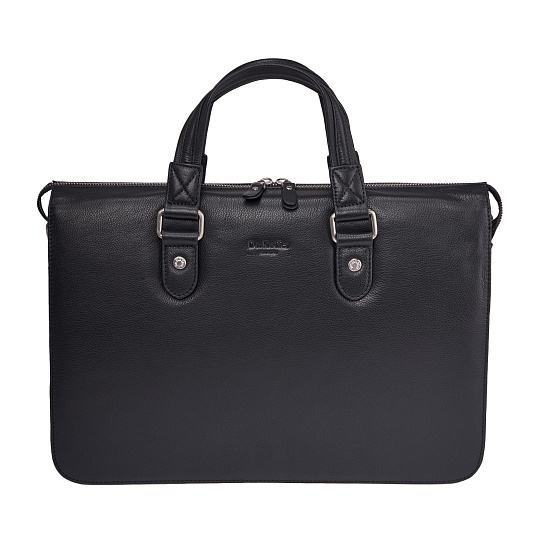 Деловая сумка Dr.Koffer из натуральной кожи черная