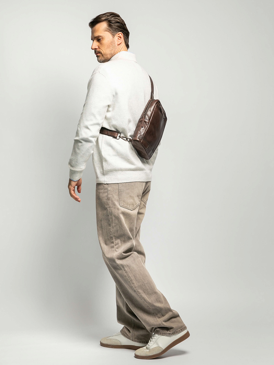 Рюкзак Dr.Koffer из натуральной кожи темно-коричневый