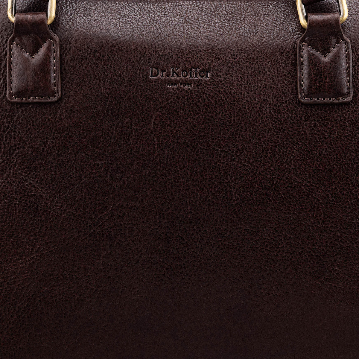 Деловая сумка Dr.Koffer из натуральной кожи темно-коричневая