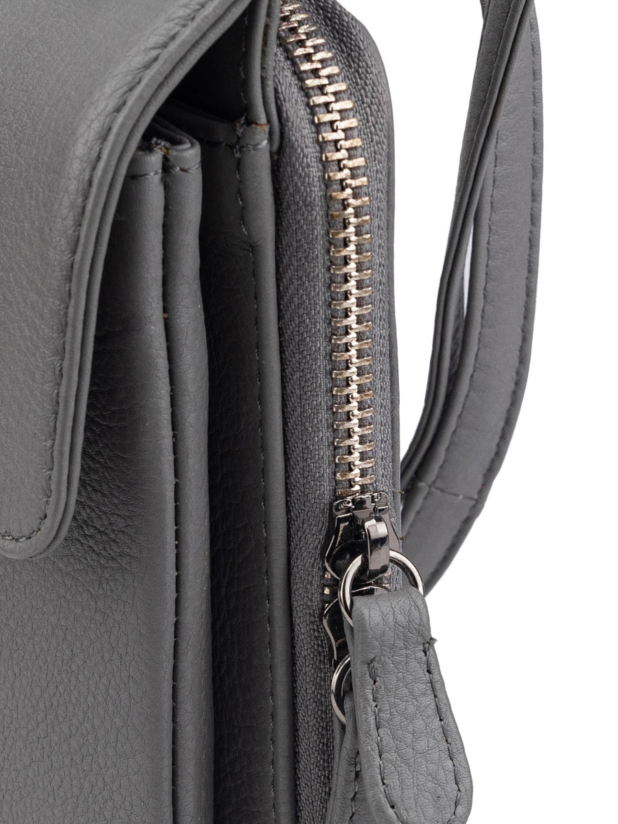 Сумка через плечо Dr.Koffer из натуральной кожи серая