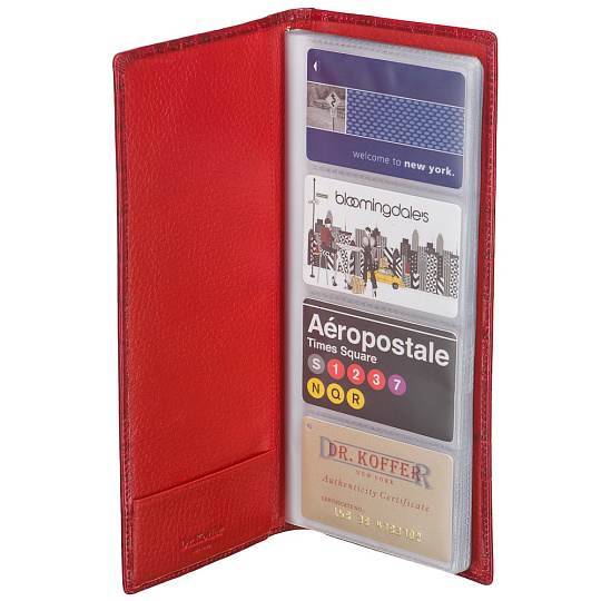 Визитница Dr.Koffer из натуральной кожи красная