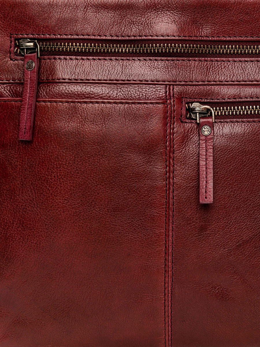 Сумка через плечо Dr.Koffer из натуральной кожи бордовая