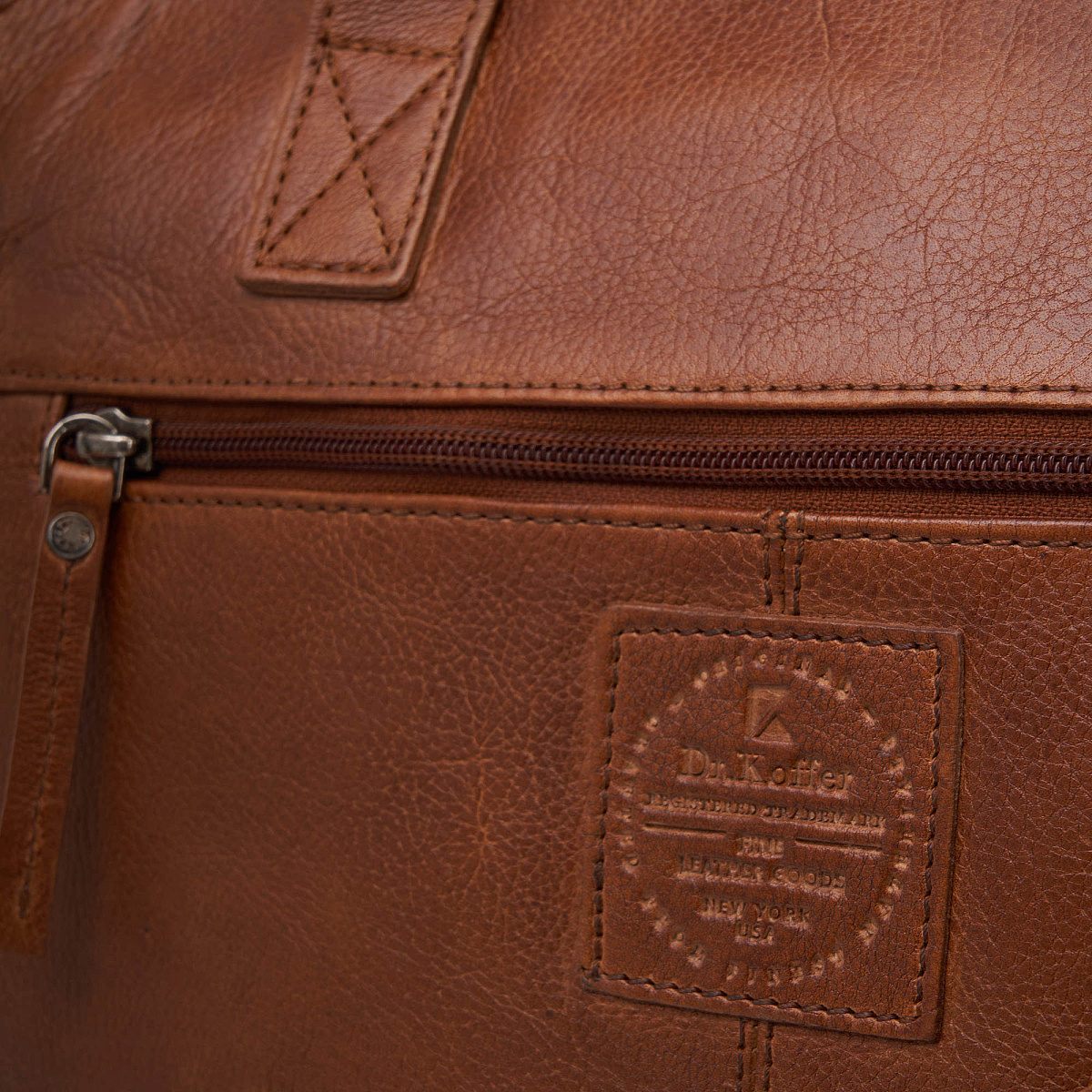 Деловая сумка Dr.Koffer из натуральной кожи коричневая