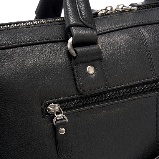 Деловая сумка Dr.Koffer из натуральной кожи черная