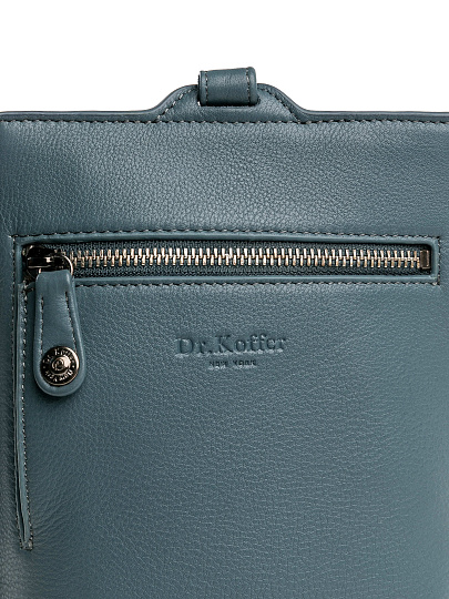 Сумка через плечо Dr.Koffer из натуральной кожи голубая