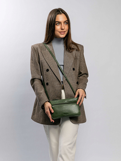 Сумка через плечо Dr.Koffer из натуральной кожи зеленая