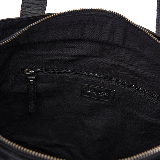 Деловая сумка Dr.Koffer из натуральной кожи черная