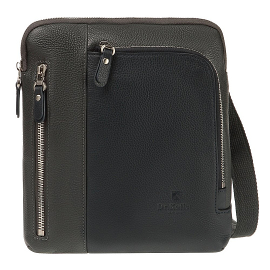 Сумка через плечо Dr.Koffer из натуральной кожи серая
