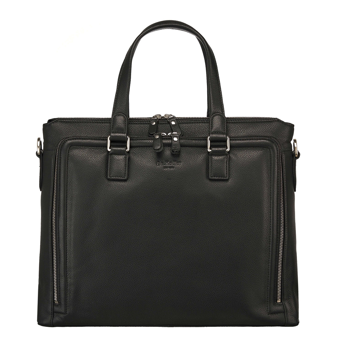 Деловая сумка Dr.Koffer из натуральной кожи черная
