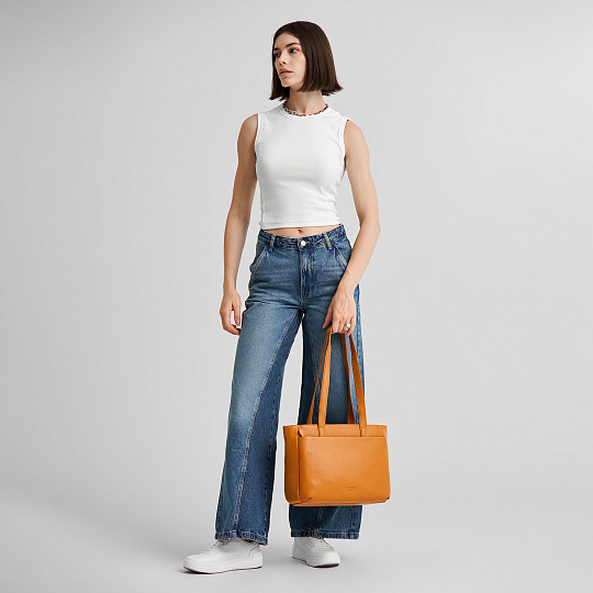 Женская сумка Dr.Koffer из натуральной кожи желтая