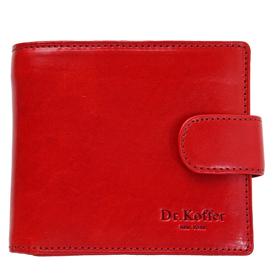 Красное портмоне на кнопке Dr.Koffer X510117-23-12