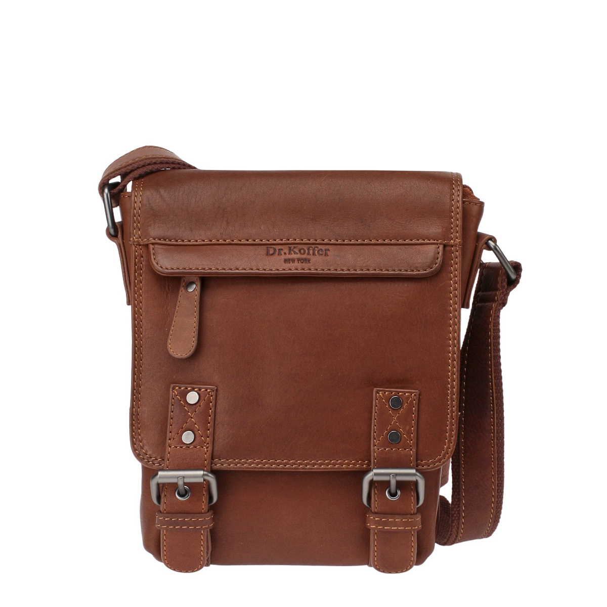 Сумка через плечо Dr.Koffer из натуральной кожи коричневая