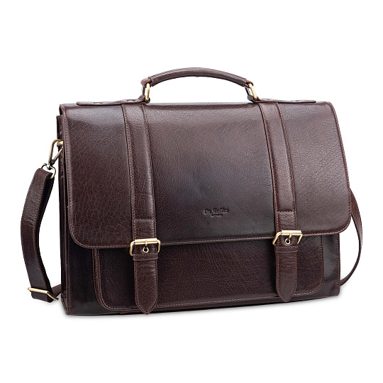 Портфель Dr.Koffer из натуральной кожи темно-коричневый