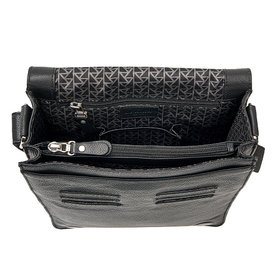 Сумка через плечо Dr.Koffer из натуральной кожи черная