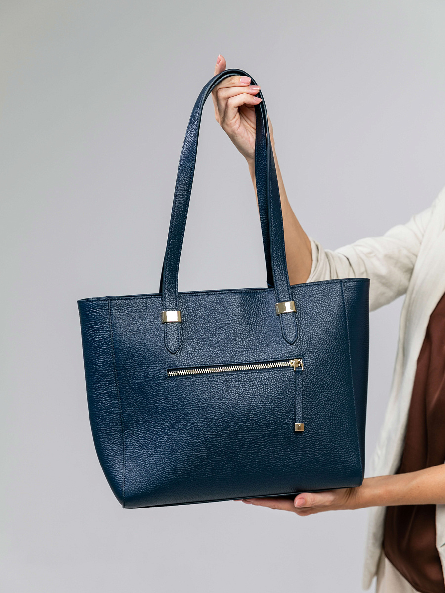 Женская сумка Dr.Koffer из натуральной кожи синяя