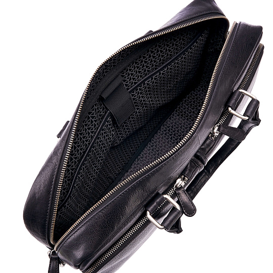 Деловая сумка Dr.Koffer из натуральной кожи черная