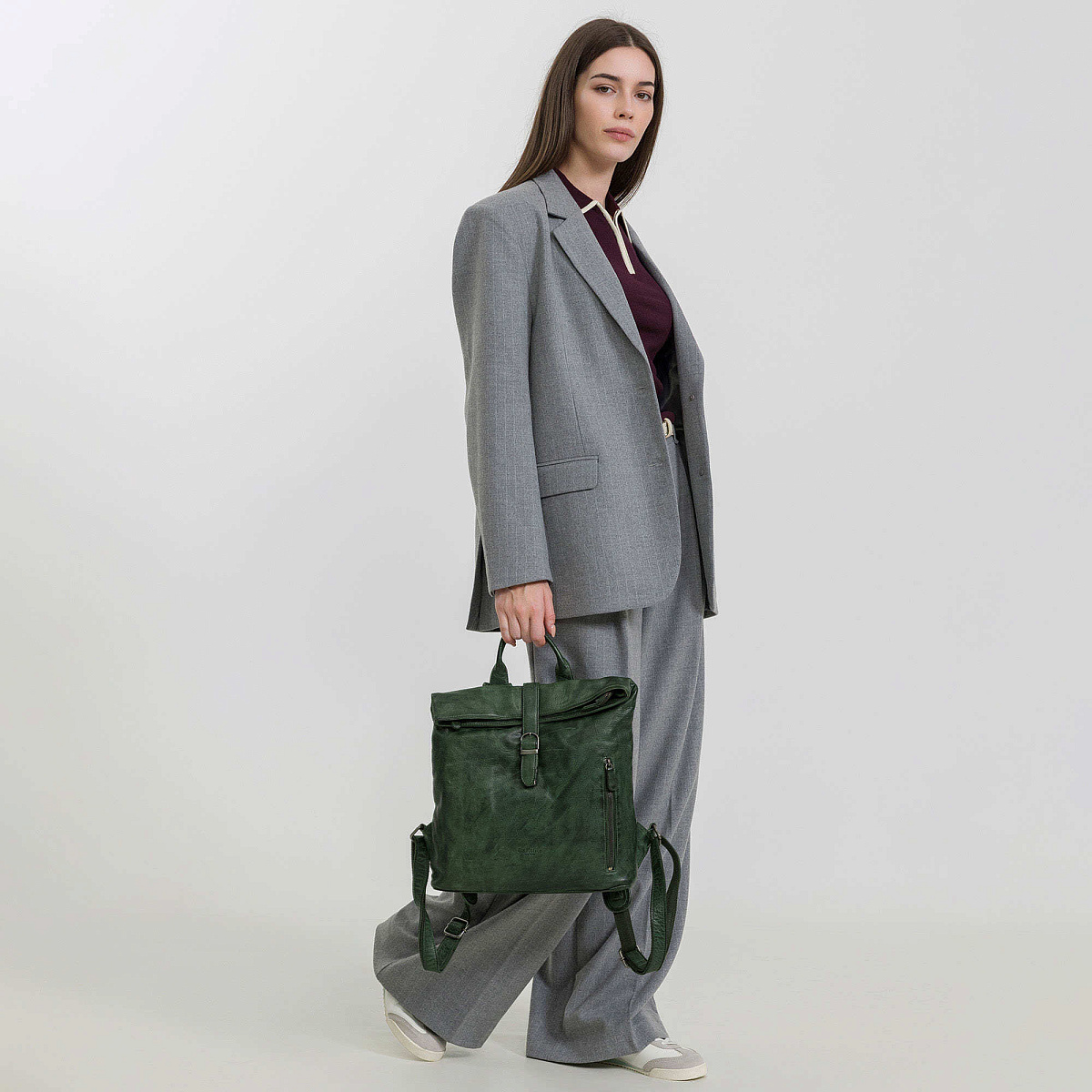 Рюкзак Dr.Koffer из натуральной кожи зеленый