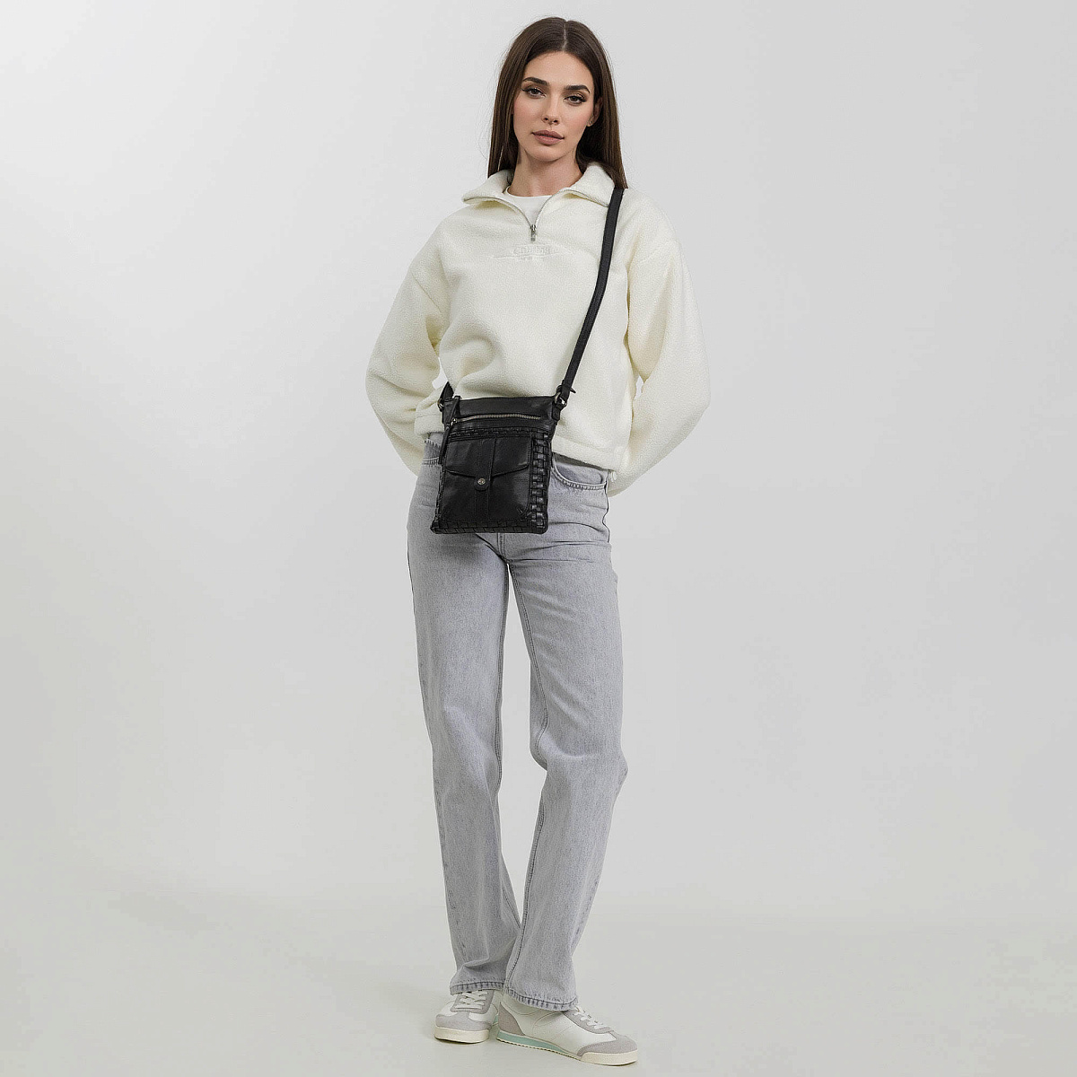 Сумка через плечо Dr.Koffer из натуральной кожи черная