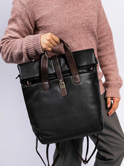 Рюкзак Dr. Koffer из натуральной кожи черный