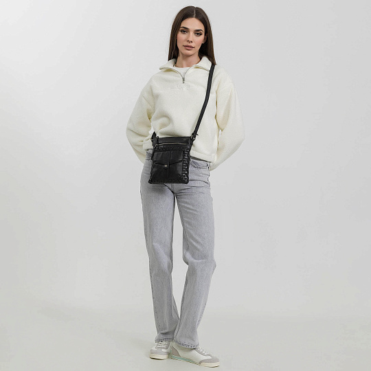 Сумка через плечо Dr.Koffer из натуральной кожи черная