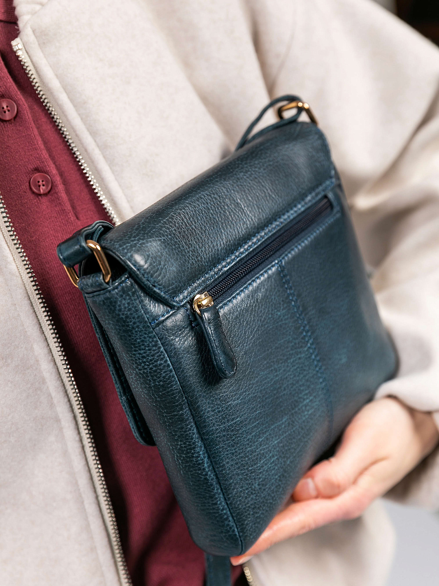 Женская сумка Dr. Koffer из натуральной кожи синяя