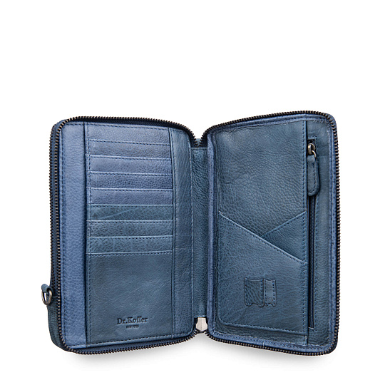 Сумка через плечо Dr.Koffer из натуральной кожи синяя