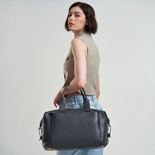 Сумка дорожная Dr. Koffer из натуральной кожи синяя