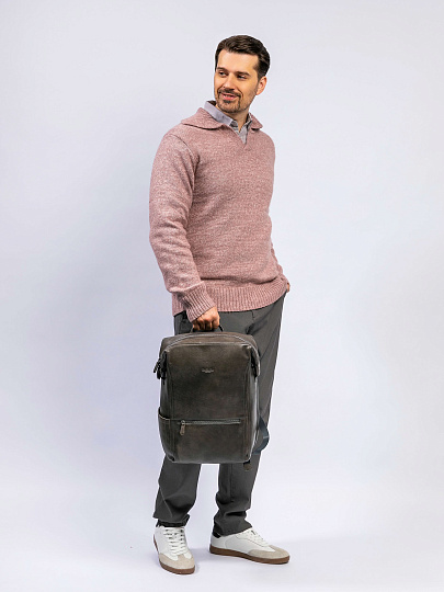 Рюкзак Dr. Koffer из натуральной кожи серый