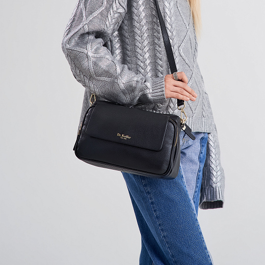 Женская сумка  Dr. Koffer из натуральной кожи черная