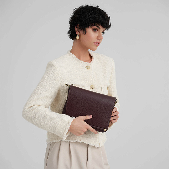 Женская сумка Dr. Koffer из натуральной кожи бордовая