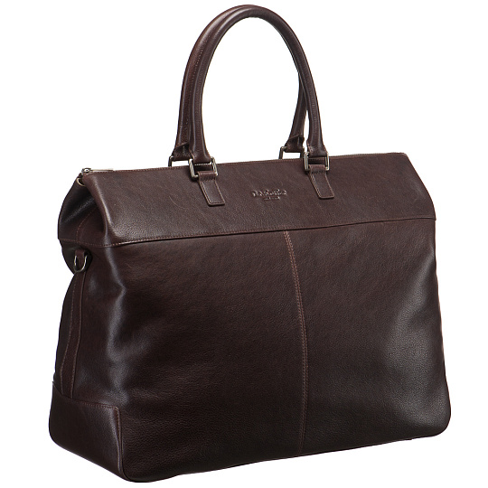 Деловая сумка Dr.Koffer из натуральной кожи темно-коричневая
