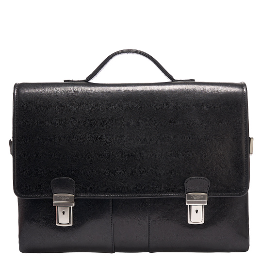 Портфель Dr.Koffer из натуральной кожи черный