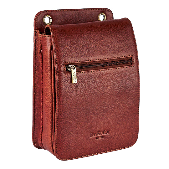 Сумка через плечо Dr.Koffer из натуральной кожи коричневая