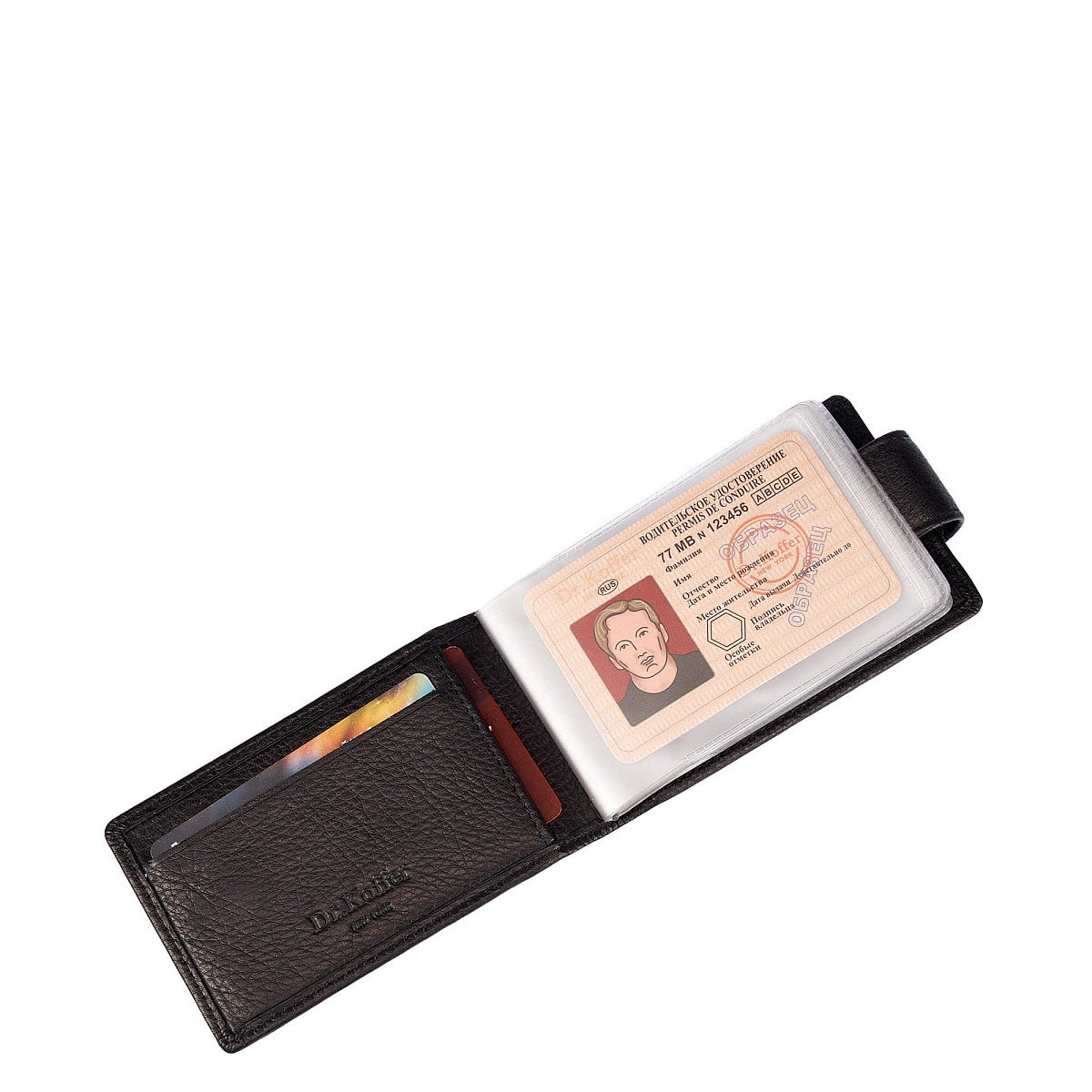 Визитница Dr.Koffer из натуральной кожи черная