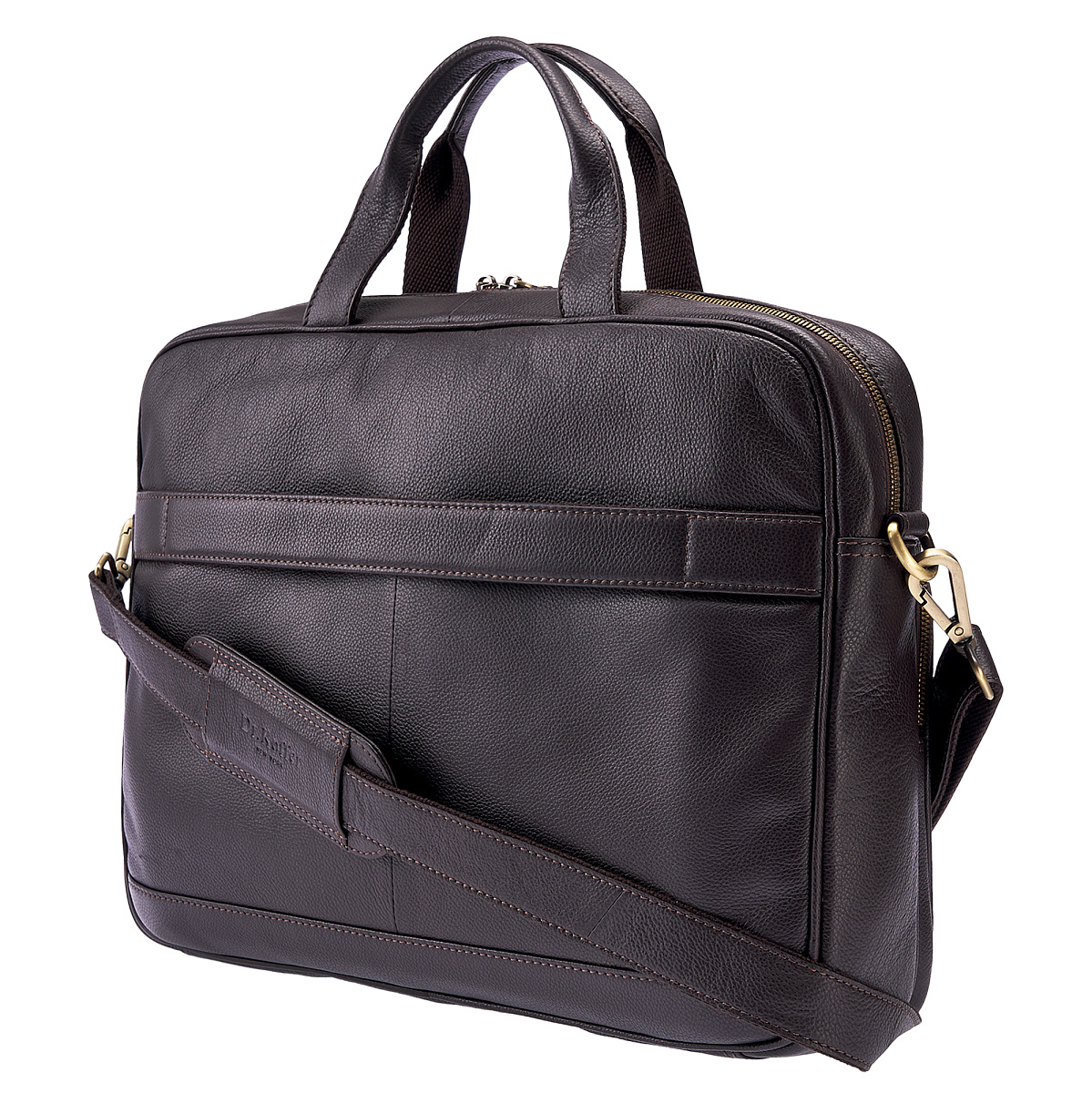 Деловая сумка Dr.Koffer из натуральной кожи темно-коричневая