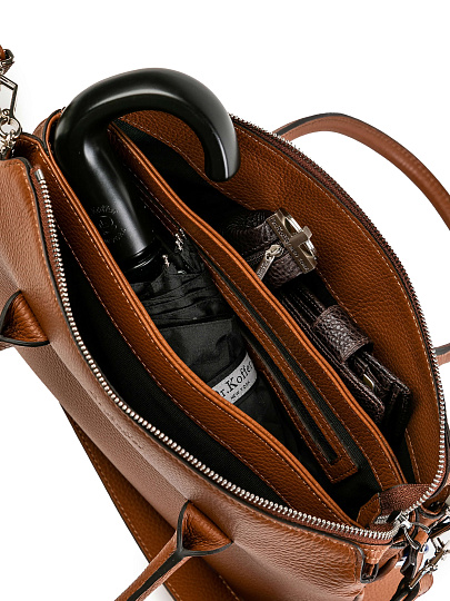 Женская сумка Dr.Koffer из натуральной кожи коричневая