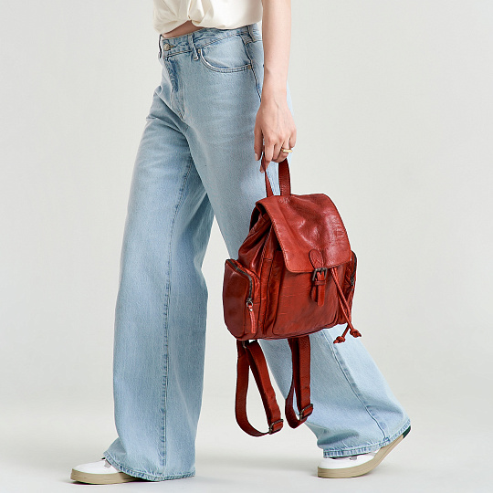 Рюкзак Dr.Koffer из натуральной кожи красный