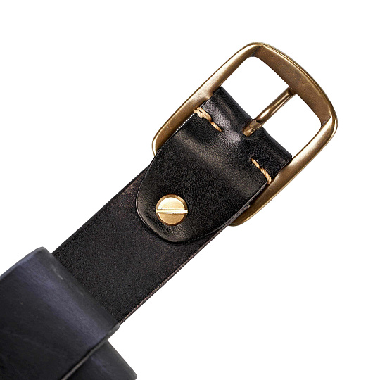 Ремень Dr. Koffer из натуральной кожи черный