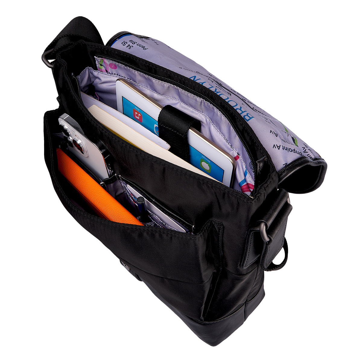 Сумка через плечо Dr.Koffer из нейлона и натуральной кожи