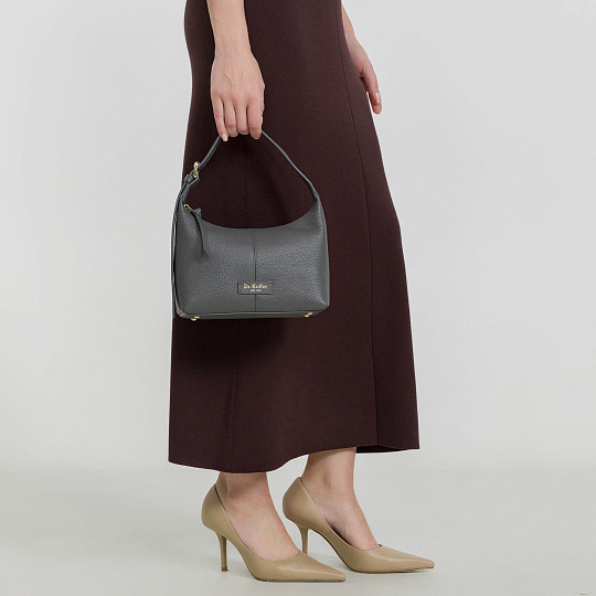 Женская сумка  Dr. Koffer из натуральной кожи серая