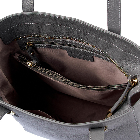 Женская сумка  Dr. Koffer из натуральной кожи серая