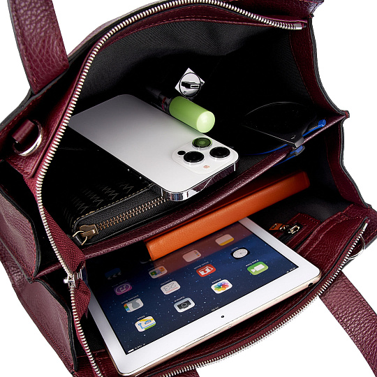 Женская сумка Dr. Koffer из натуральной кожи бордовая