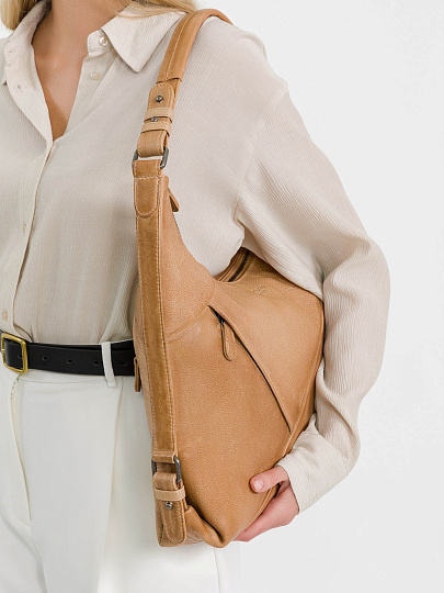 Женская сумка Dr.Koffer из натуральной кожи бежевая