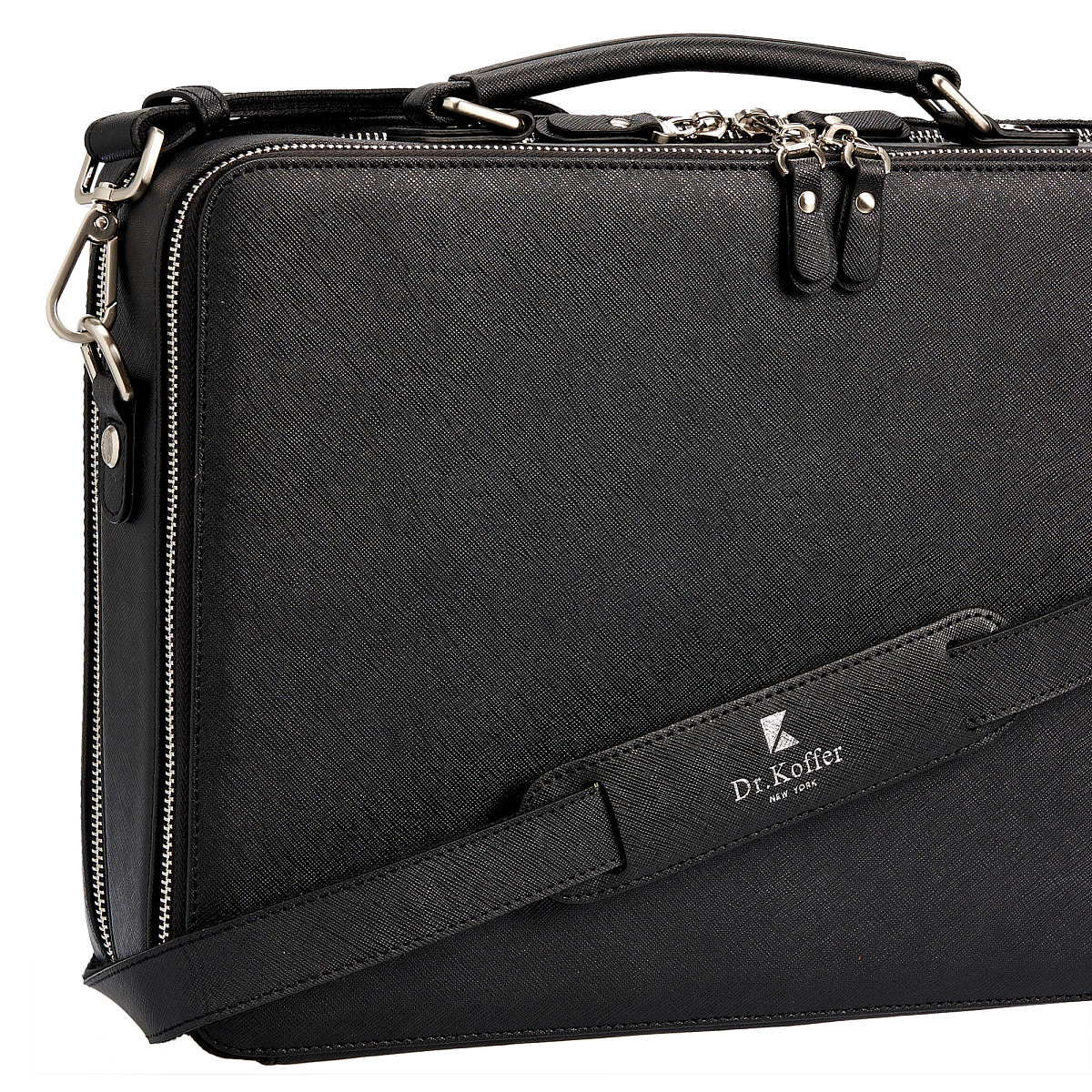 Деловая сумка Dr.Koffer из натуральной кожи черная
