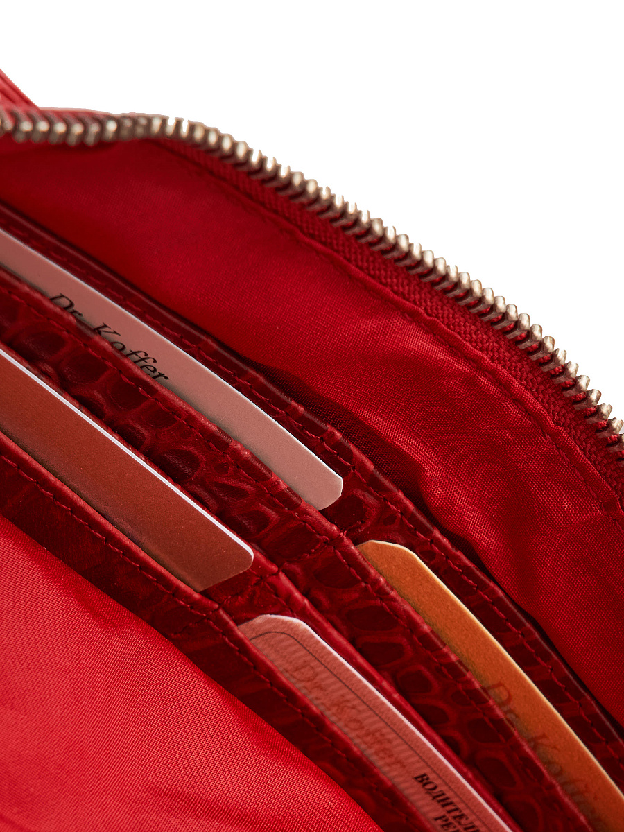 Портмоне Dr.Koffer из натуральной кожи красное