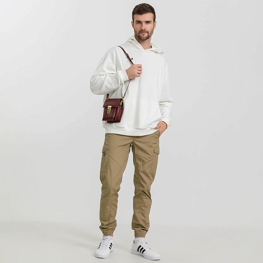 Сумка через плечо Dr.Koffer из натуральной кожи коричневая