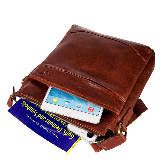 Сумка через плечо Dr.Koffer из натуральной кожи коричневая