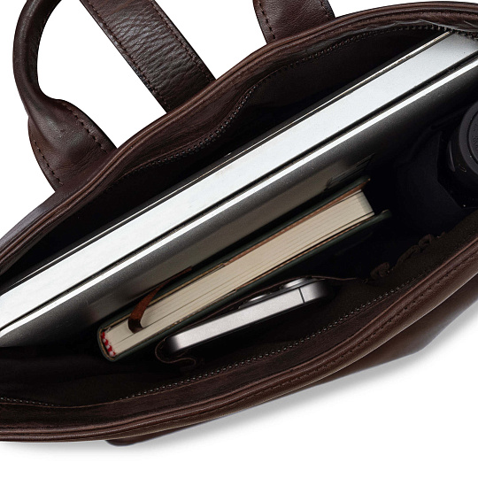 Рюкзак Dr.Koffer из натуральной кожи темно-коричневый