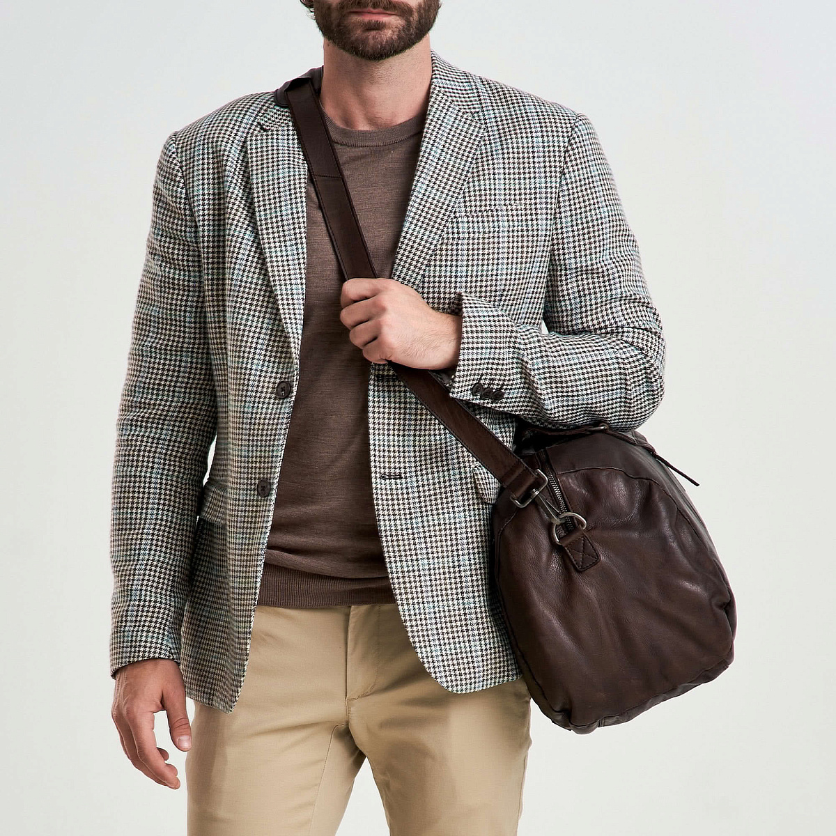 Сумка дорожная Dr.Koffer из натуральной кожи коричневая