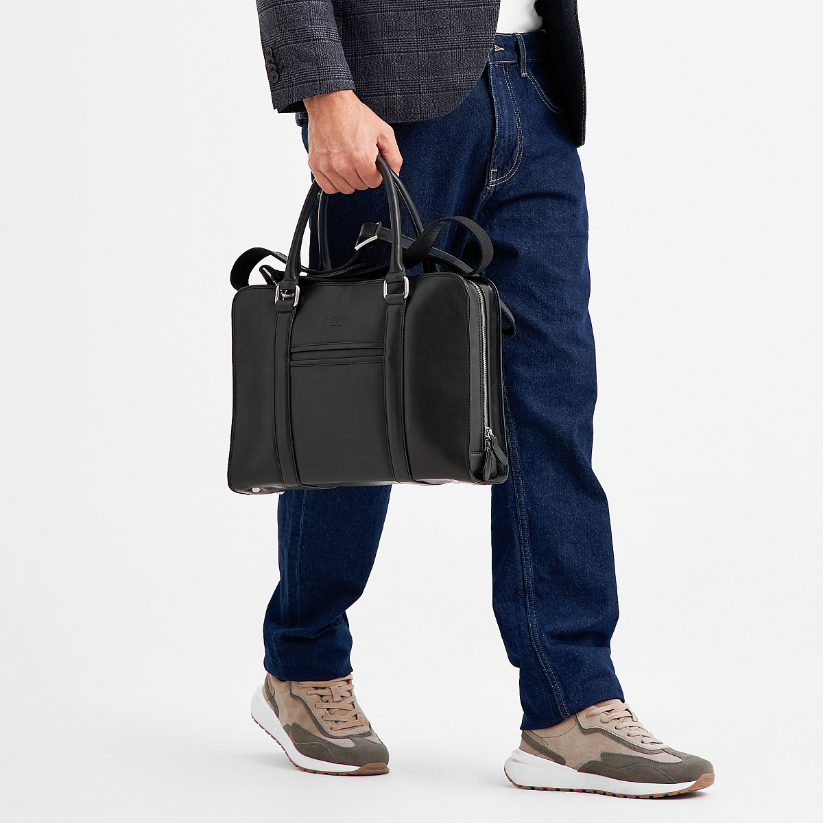 Деловая сумка Dr.Koffer из натуральной кожи черная